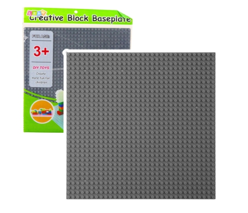 Construction Board for Building Blocks Gray 25.5x25.5 cm