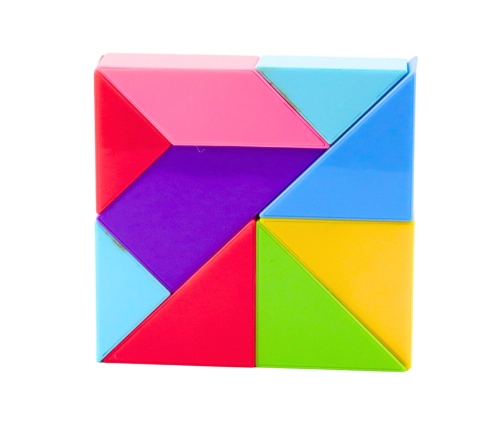 Magnetic Tangram Blocks Colorful Puzzle Stickers 9 pcs.