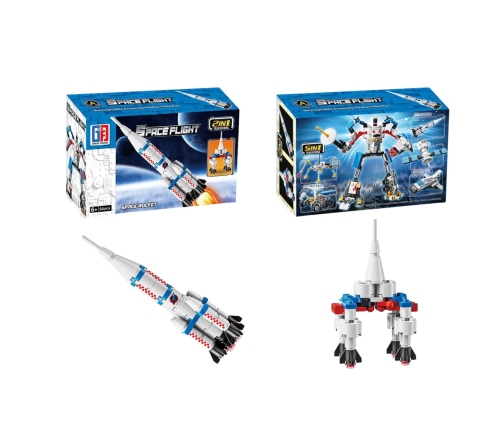 Construction Bricks Space Set Rockets Antennas Robots 2in1 44-54 pcs.
