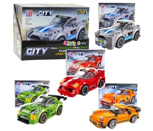 Construction Blocks 2in1 Car Robot Pull-Back Drive 194-216 pcs Mix