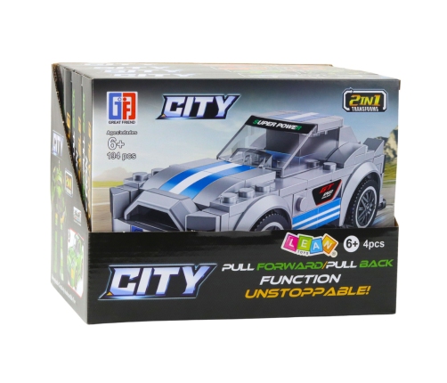 Construction Blocks 2in1 Car Robot Pull-Back Drive 194-216 pcs Mix