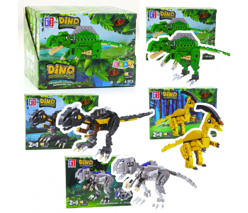 Construction Blocks Set Dinosaur Robot 2in1 153-179 pcs. Mix