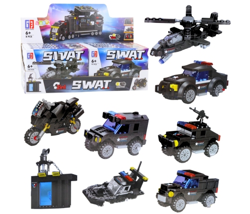 Construction Bricks Vehicles Transport SWAT 2in1 92-117 pcs.