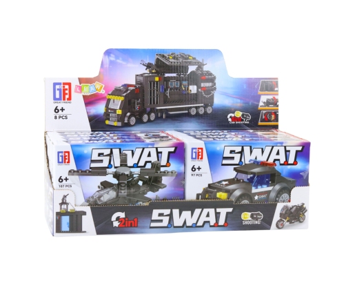 Construction Bricks Vehicles Transport SWAT 2in1 92-117 pcs.