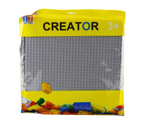 Construction Board for Building Blocks Gray 25.5 x 25.5 cm