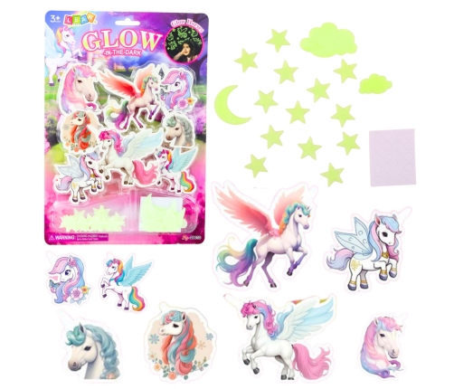 Fluorescent Wall Stickers Unicorns Stars