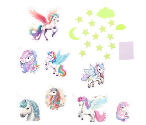 Fluorescent Wall Stickers Unicorns Stars