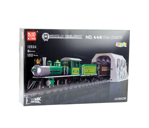 Construction Blocks Remote Controlled Steam Train RC Green 1212 pcs.