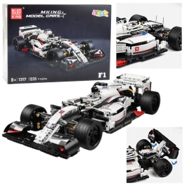 Construction Bricks F1 Race Car White and Red 1235 pcs.