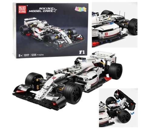 Construction Bricks F1 Race Car White and Red 1235 pcs.
