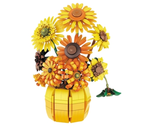 Construction Blocks Flowers Sunflowers in a Vase 1009 pcs.