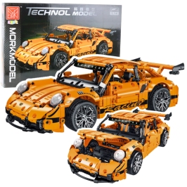 GT Racing Car Construction Bricks Orange 1:14 1268 pcs.