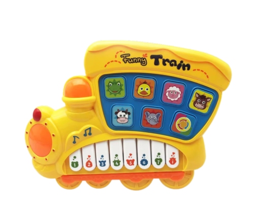 Electric Educational Piano For Toddlers Locomotive Yellow
