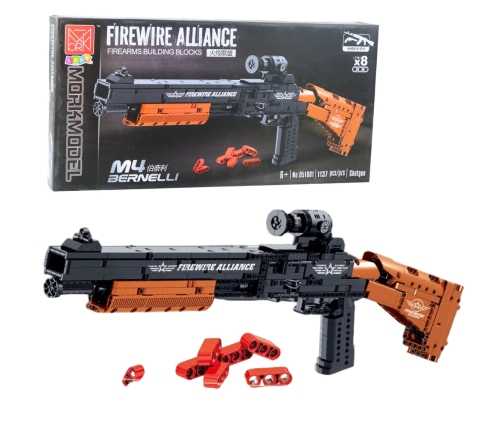 Building blocks M4 Bernelli rifle with shooting function, 1137 pieces.
