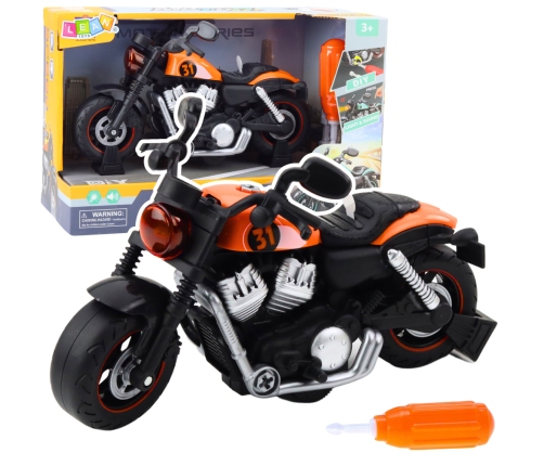 DIY Motorcycle Twisting Unscrewing Lights Sounds Orange