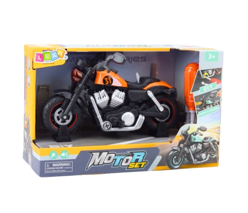 DIY Motorcycle Twisting Unscrewing Lights Sounds Orange