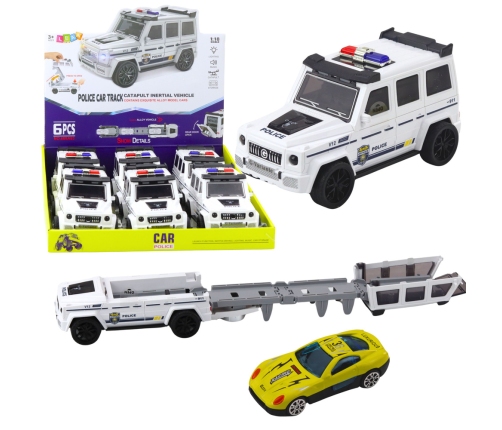 Police Off-Road Car With Friction Drive, Opening Track, White