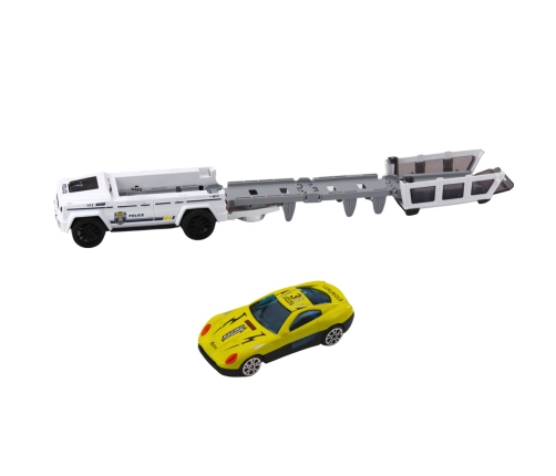 Police Off-Road Car With Friction Drive, Opening Track, White