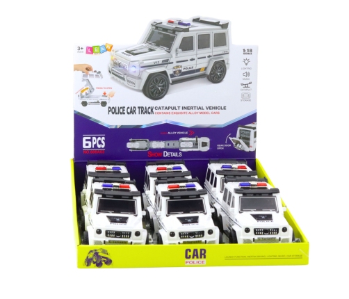 Police Off-Road Car With Friction Drive, Opening Track, White