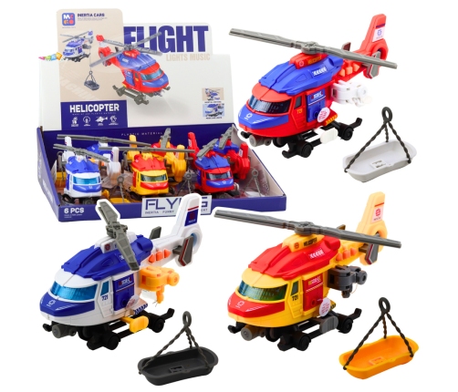 Rescue Helicopter Stretcher Hook Winch Drive Lights Sounds Mix