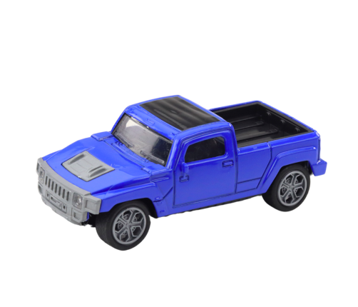 Set of Metal Car with Camper Trailer Blue
