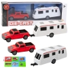 Set of Metal Car with Camper Trailer Red Set of Metal Car with Camper Trailer Red