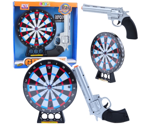 Laser Revolver Pistol Set with Target Shooting Game Lights Sounds