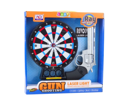 Laser Revolver Pistol Set with Target Shooting Game Lights Sounds