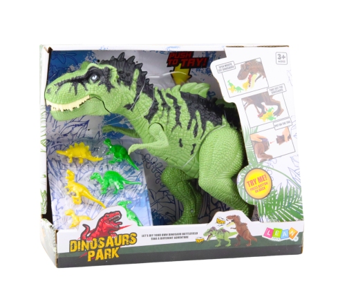 Dinosaur Set With Small Figures Moving Sounds Green