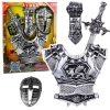 Large Knight Set Mask Armor Sword Protector Silver Large Knight Set Mask Armor Sword Protector Silver