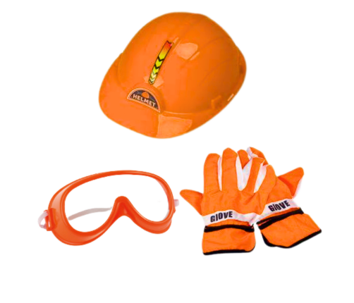 Chainsaw Helmet Glasses Gloves Sounds Set