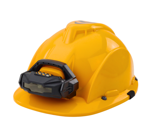 Children's Construction Helmet with Headlamp Chin Strap Yellow