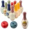 Bowling Set with Cats for Kids 10 Bowling Pins 2 Colored Balls Bowling Set with Cats for Kids 10 Bowling Pins 2 Colored Balls
