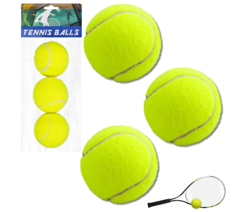 Set of Classic Springy Tennis Balls Yellow 3 pcs.