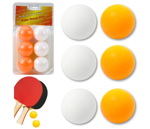 Ping Pong Balls Sport White Orange 6 pcs