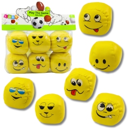Soft Sports Balls Emoticons Yellow Set of 6 pcs 7cm