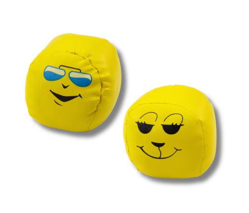 Soft Sports Balls Emoticons Yellow Set of 6 pcs 7cm