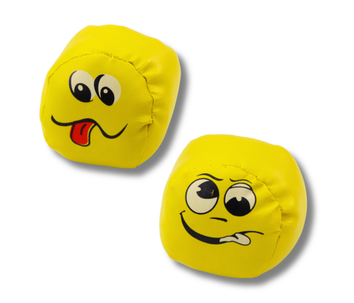 Soft Sports Balls Emoticons Yellow Set of 6 pcs 7cm