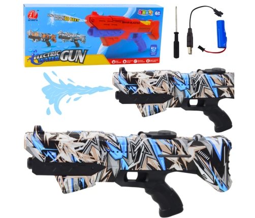 Water Gun Electric Automatic Graffiti Blue Range 10m