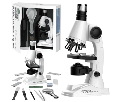 Educational Kit Scientific Microscope For Kids Accessories White