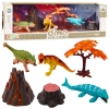 Set of Realistic Dinosaurs Volcano Tree Figurines 6pcs Set of Realistic Dinosaurs Volcano Tree Figurines 6pcs