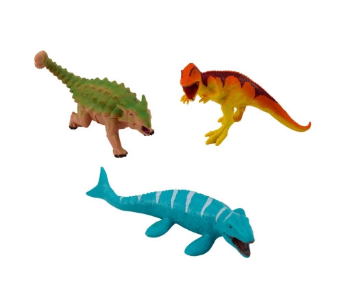 Set of Realistic Dinosaurs Volcano Tree Figurines 6pcs