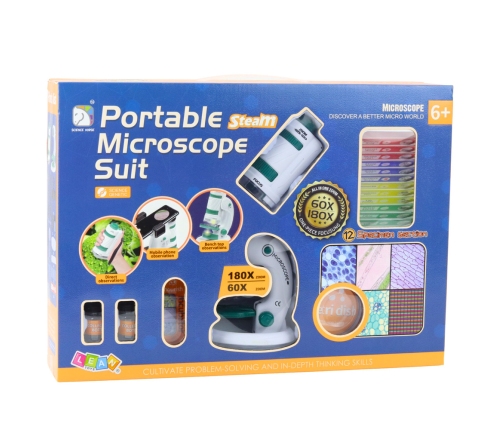 Portable Educational Microscope for Kids 2 in 1 60X/180X Accessories