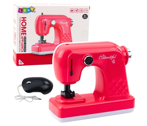 Toy Sewing Machine With Mouse For Kids Light Pink