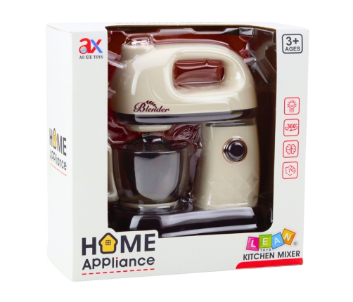 Kitchen Mixer Robot For Kids Rotating 360° Head Lights White