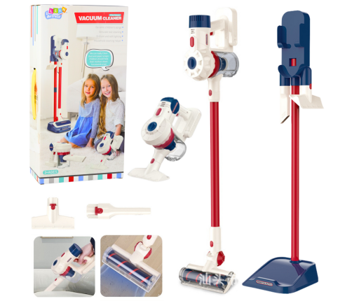 Upright Vacuum Cleaner Kids Cleaning Kit Lights Sounds Station White