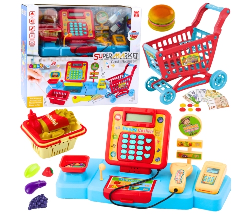 Shop Set Checkout Basket Food Products Lights Sounds Colorful