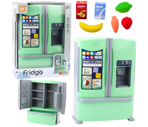 Double Door Refrigerator With Ice Maker Food Sound Green