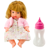 Baby Doll With Feeding Bottle Dress Powder Pink Sounds 30cm