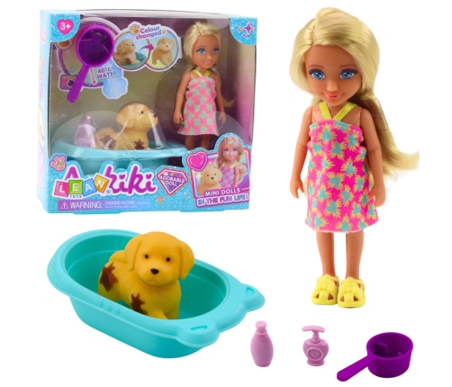 Doll Dog Bathtub Bathing Set Interactive Accessories For Girls